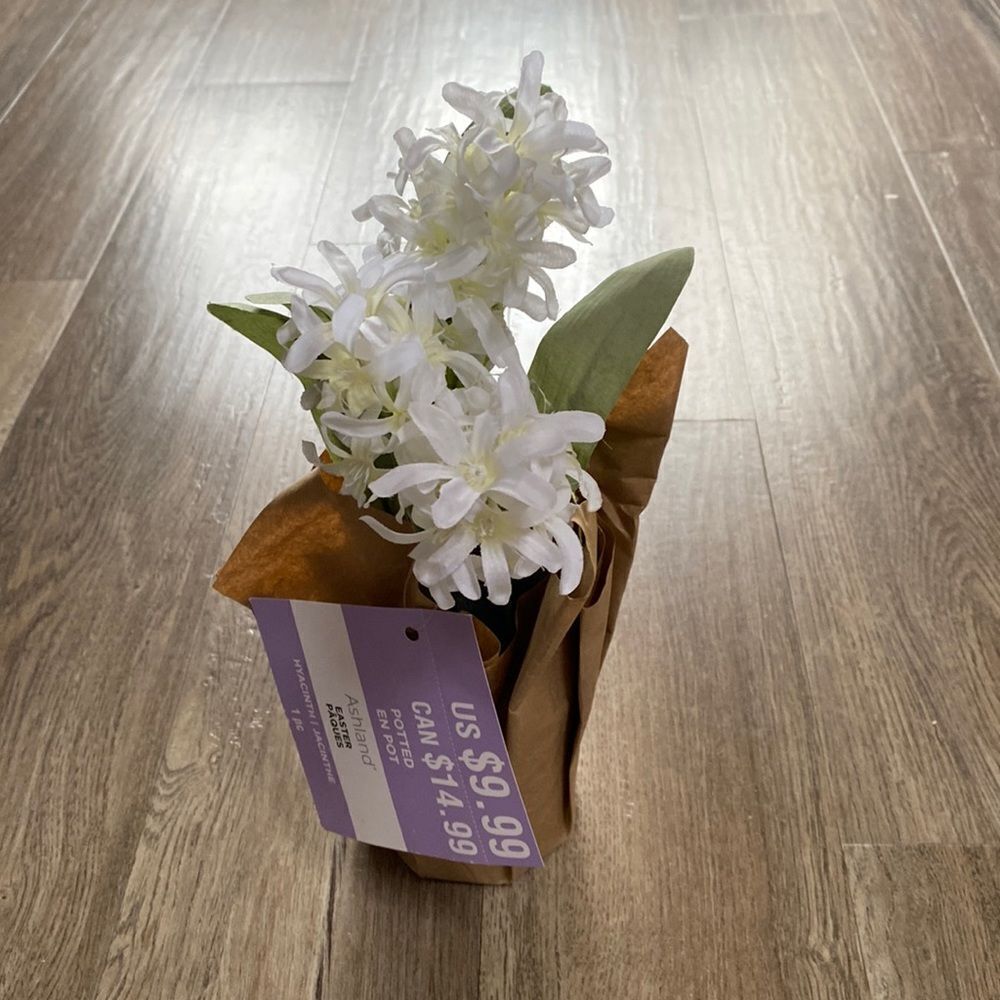 NEW Ashland Faux Flowers Potted White Hyacinth